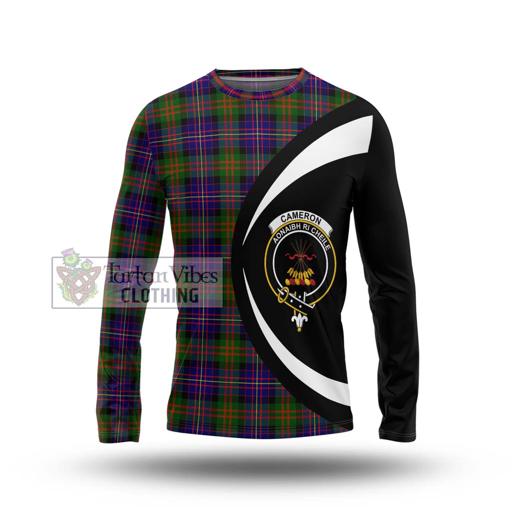 Cameron of Erracht Modern Tartan Long Sleeve T-Shirt with Family Crest Circle Style Unisex - Tartan Vibes Clothing