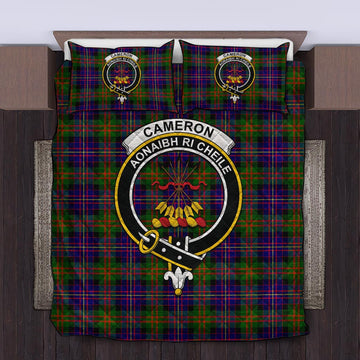 Cameron of Erracht Modern Tartan Quilt Bed Set with Family Crest