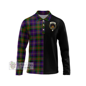 Cameron of Erracht Modern Tartan Long Sleeve Polo Shirt with Family Crest and Half Of Me Style