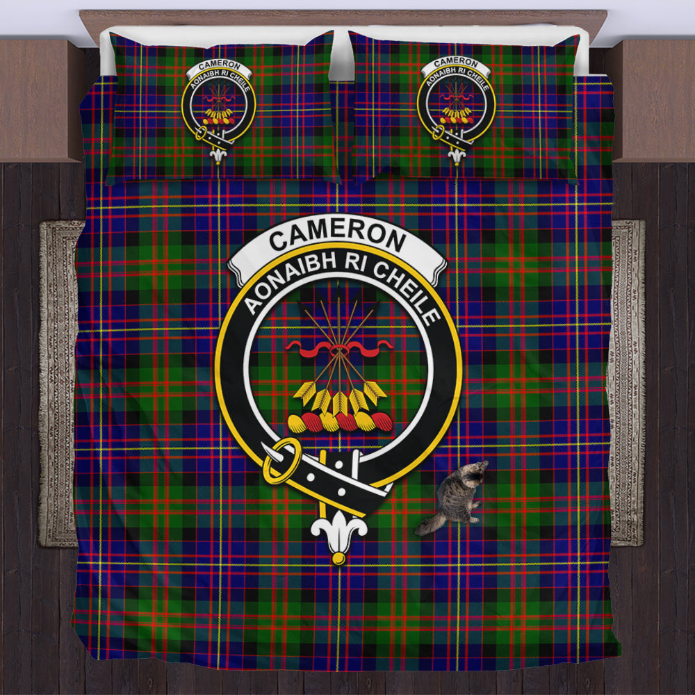 Cameron of Erracht Modern Tartan Bedding Set with Family Crest US Bedding Set - Tartan Vibes Clothing