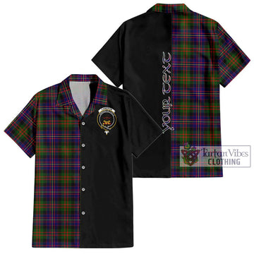 Cameron of Erracht Modern Tartan Short Sleeve Button Shirt with Family Crest and Half Of Me Style