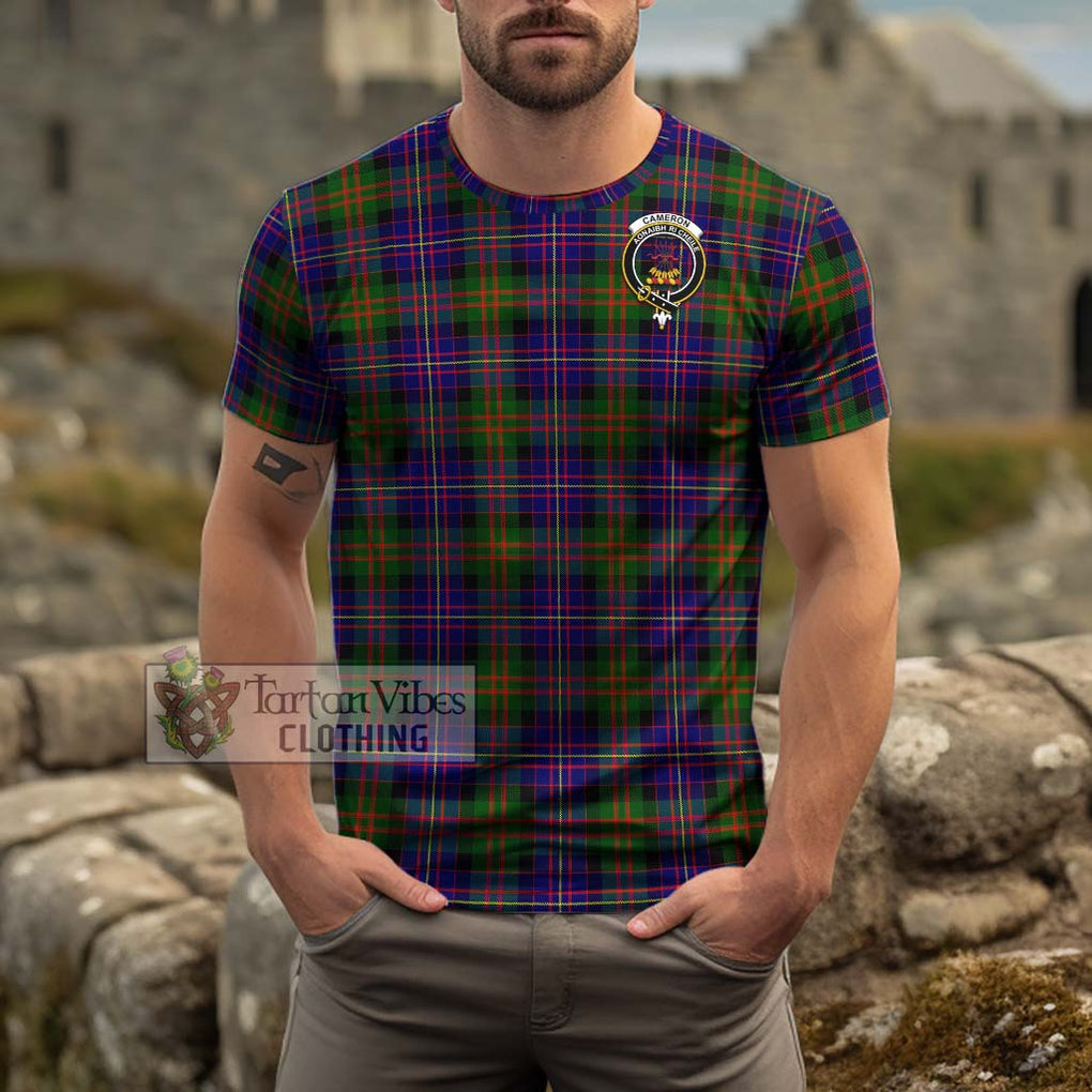 Cameron of Erracht Modern Tartan Cotton T-Shirt with Family Crest Men's Shirt - Tartanvibesclothing Shop