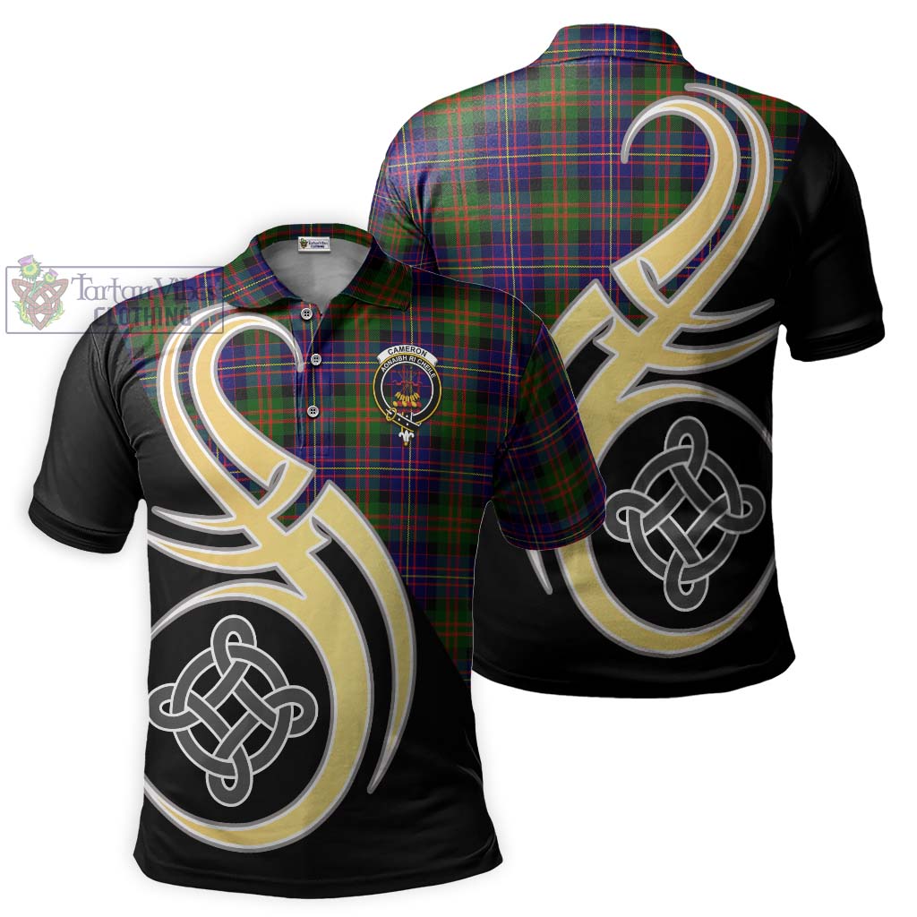 Cameron of Erracht Modern Tartan Polo Shirt with Family Crest and Celtic Symbol Style Kid - Tartan Vibes Clothing