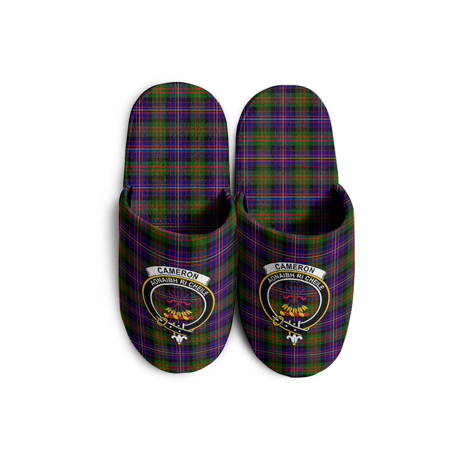 Cameron of Erracht Modern Tartan Home Slippers with Family Crest - Tartanvibesclothing