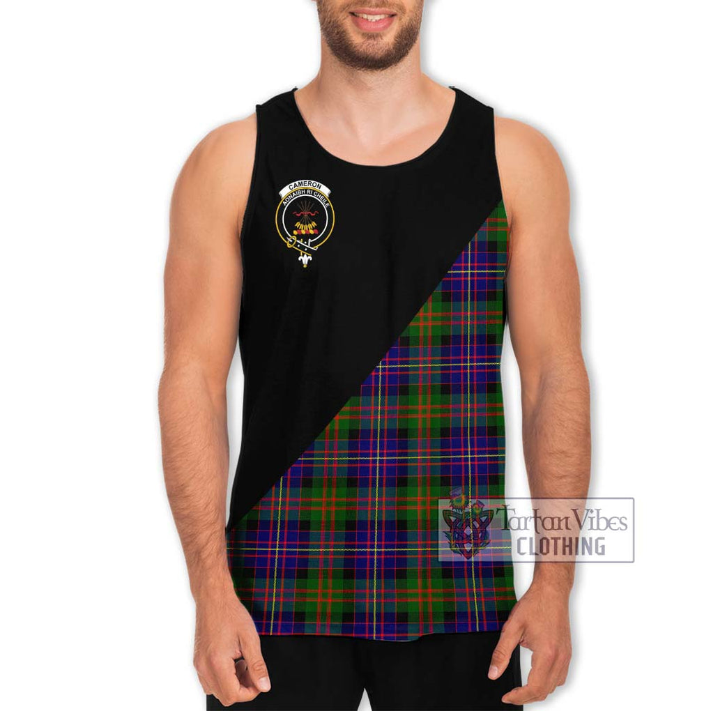 Cameron of Erracht Modern Tartan Men's Tank Top with Family Crest and Military Logo Style Men - Tartanvibesclothing Shop