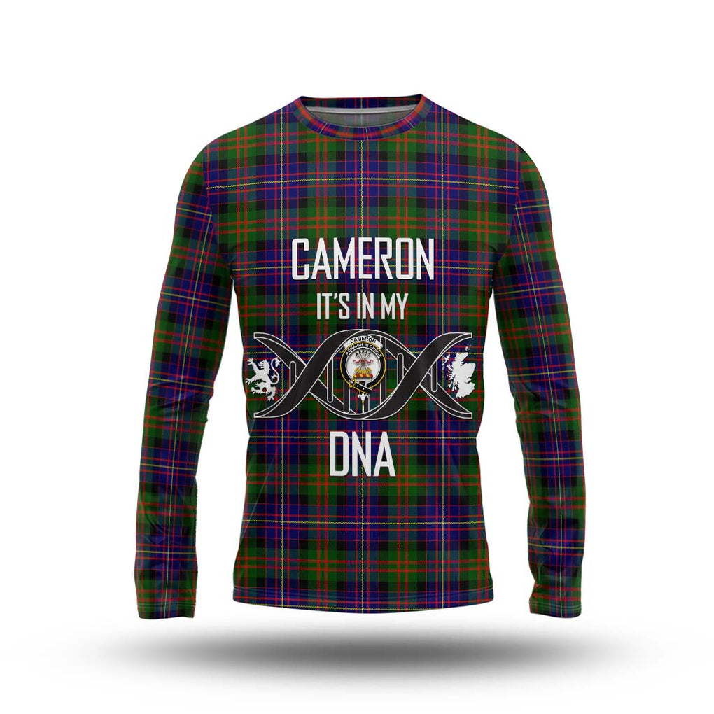 Cameron of Erracht Modern Tartan Long Sleeve T-Shirt with Family Crest DNA In Me Style Unisex - Tartanvibesclothing Shop