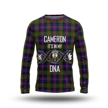 Cameron of Erracht Modern Tartan Long Sleeve T-Shirt with Family Crest DNA In Me Style