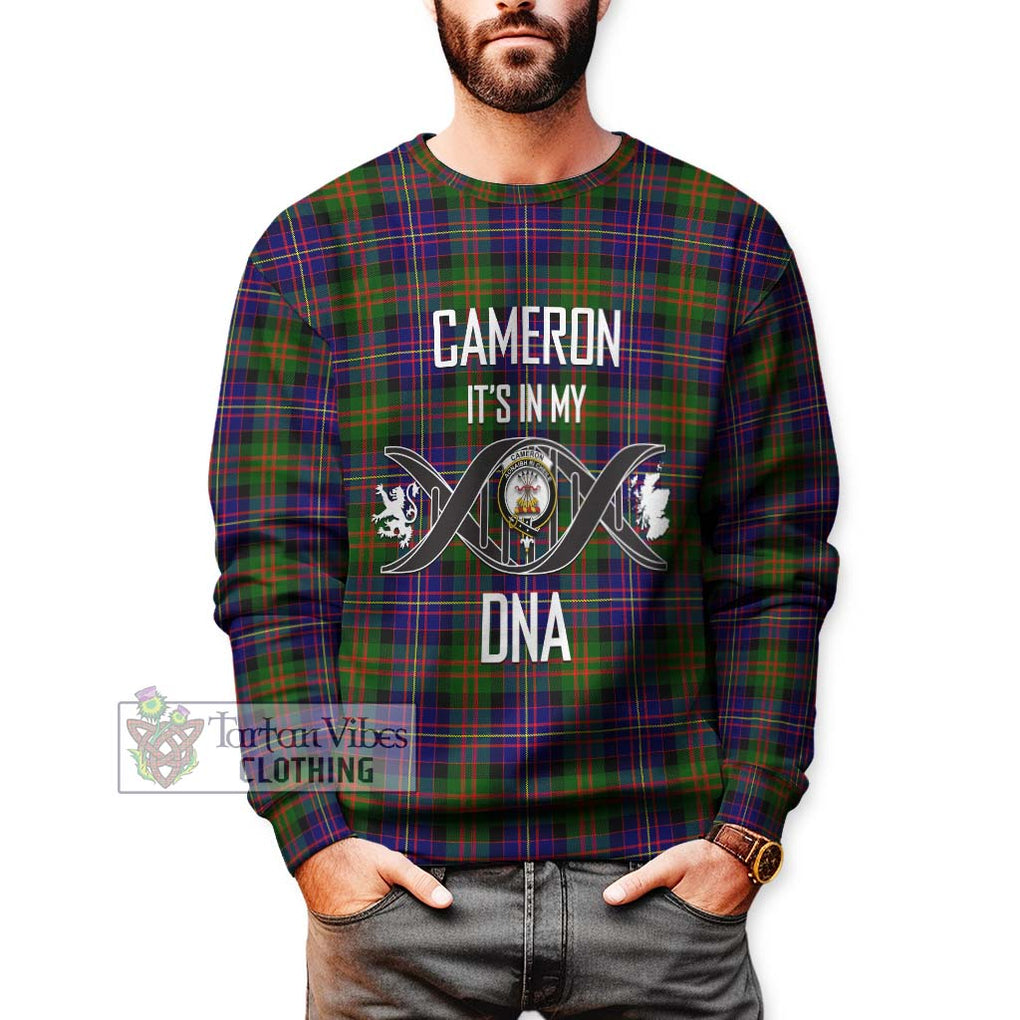 Cameron of Erracht Modern Tartan Sweatshirt with Family Crest DNA In Me Style Unisex - Tartanvibesclothing Shop