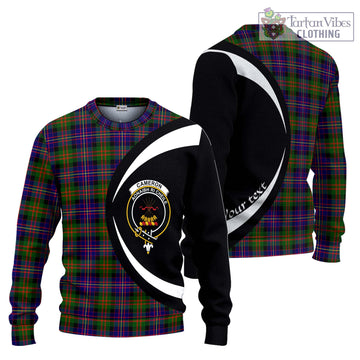 Cameron of Erracht Modern Tartan Ugly Sweater with Family Crest Circle Style