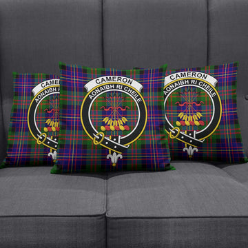 Cameron of Erracht Modern Tartan Pillow Cover with Family Crest