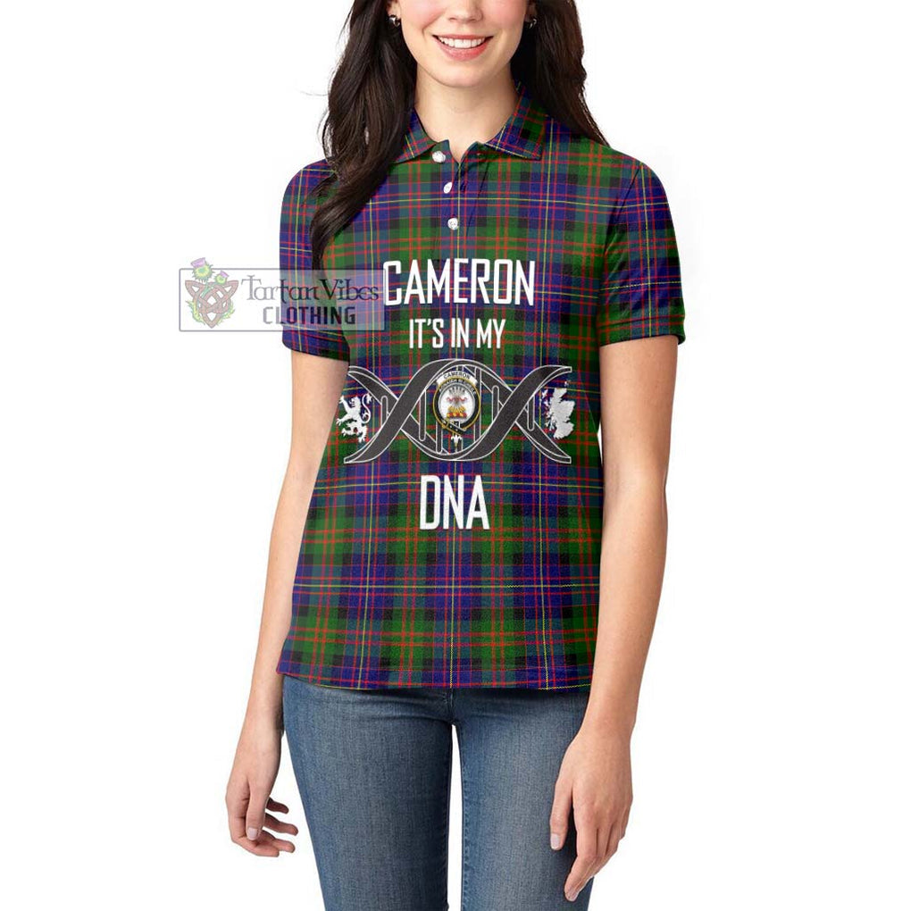 Cameron of Erracht Modern Tartan Women's Polo Shirt with Family Crest DNA In Me Style Women - Tartanvibesclothing Shop