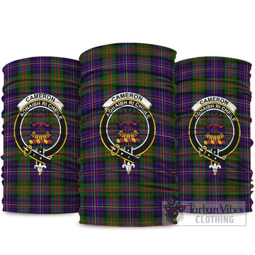 Cameron of Erracht Modern Tartan Neck Gaiters, Tartan Bandanas, Tartan Head Band with Family Crest