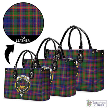 Cameron of Erracht Modern Tartan Luxury Leather Handbags with Family Crest