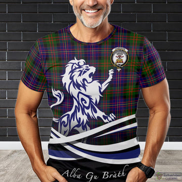 Cameron of Erracht Modern Tartan T-Shirt with Alba Gu Brath Regal Lion Emblem