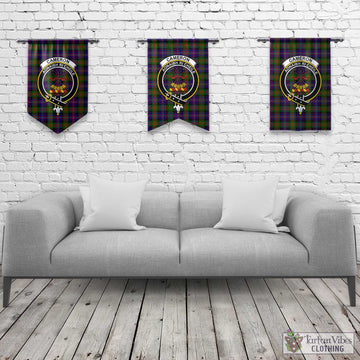 Cameron of Erracht Modern Tartan Gonfalon, Tartan Banner with Family Crest