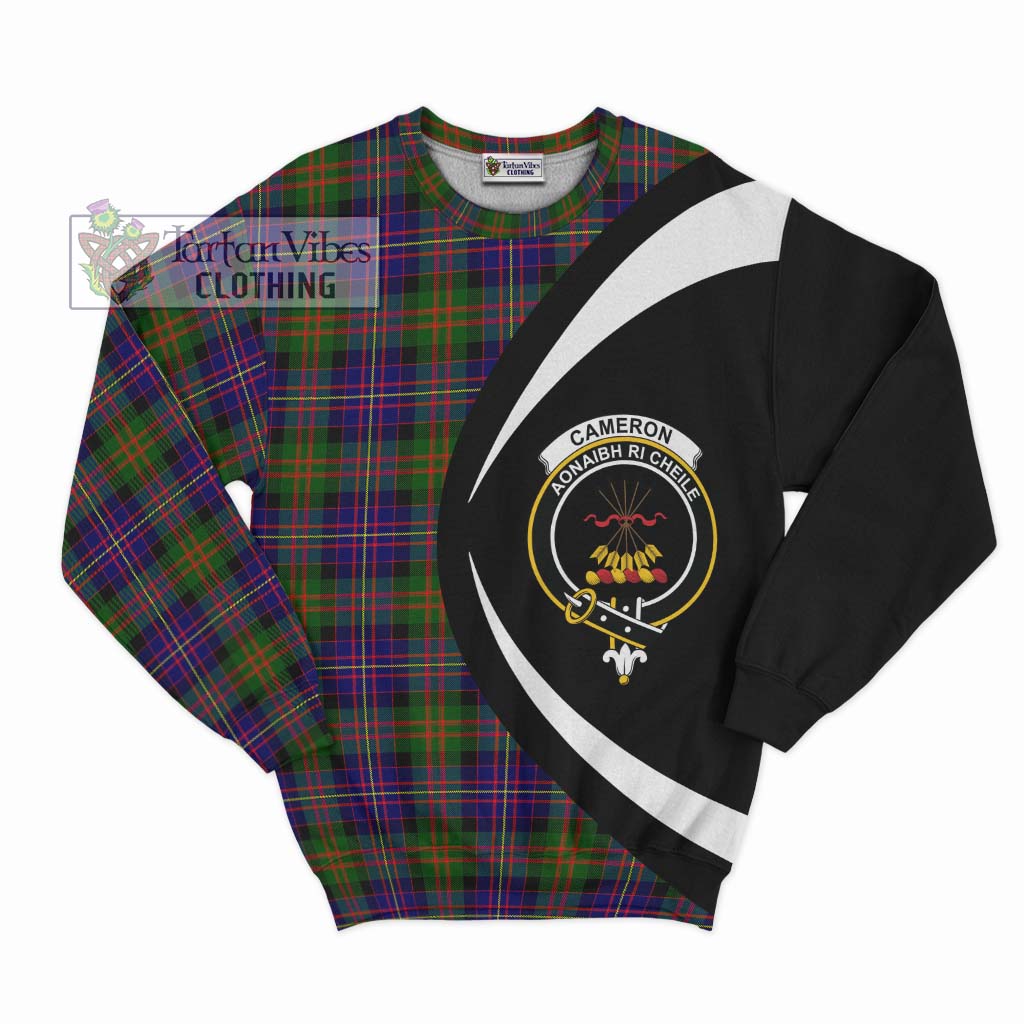 Cameron of Erracht Modern Tartan Sweatshirt with Family Crest Circle Style Unisex - Tartan Vibes Clothing