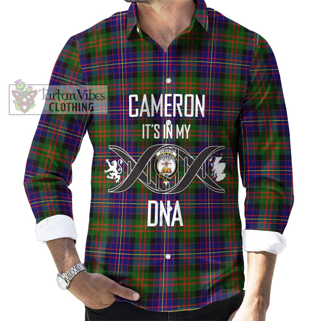 Cameron of Erracht Modern Tartan Long Sleeve Button Shirt with Family Crest DNA In Me Style Men's Shirt S - Tartanvibesclothing Shop