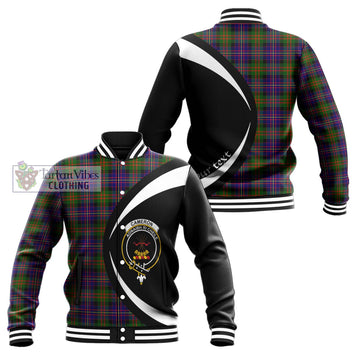 Cameron of Erracht Modern Tartan Baseball Jacket with Family Crest Circle Style