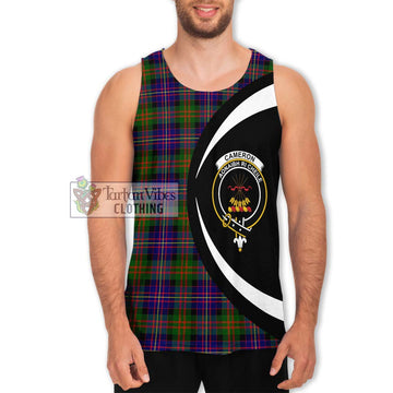 Cameron of Erracht Modern Tartan Men's Tank Top with Family Crest Circle Style