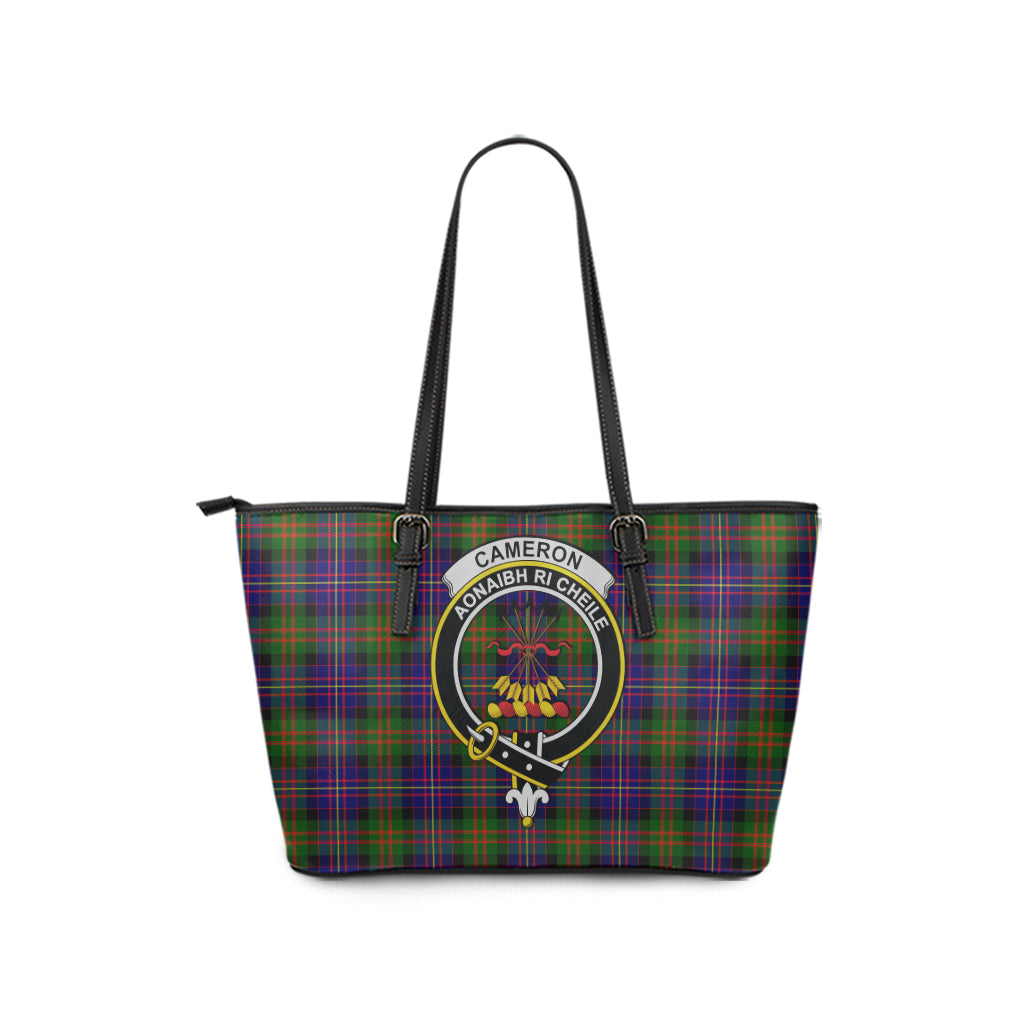 cameron-of-erracht-modern-tartan-leather-tote-bag-with-family-crest