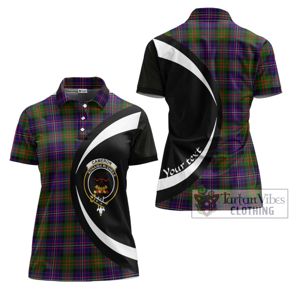 Cameron of Erracht Modern Tartan Women's Polo Shirt with Family Crest Circle Style Women - Tartan Vibes Clothing