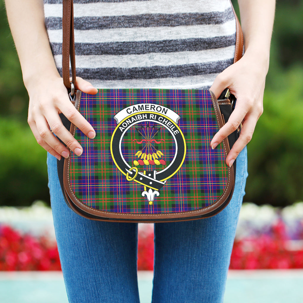 Cameron of Erracht Modern Tartan Saddle Bag with Family Crest One Size - Tartan Vibes Clothing