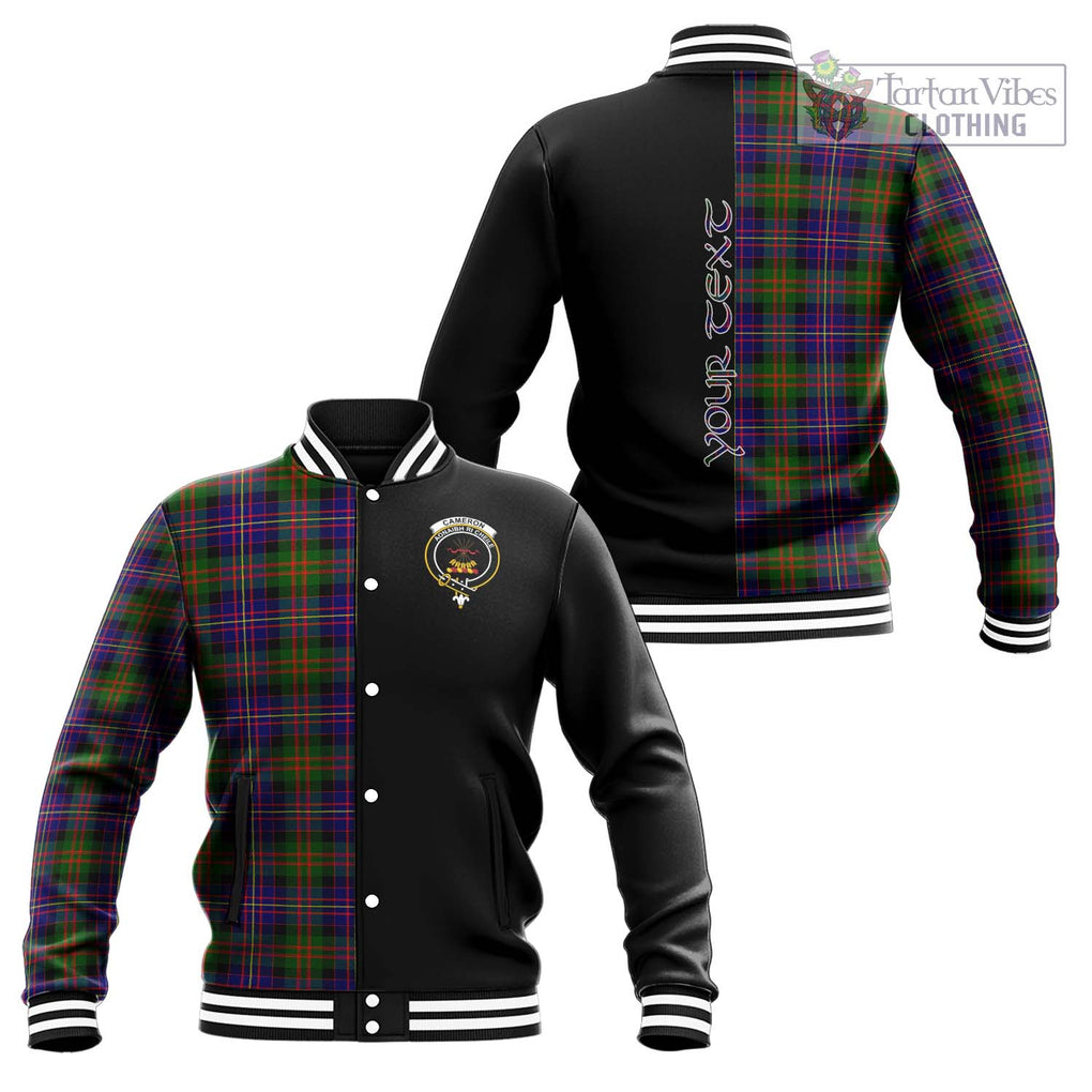 Cameron of Erracht Modern Tartan Baseball Jacket with Family Crest and Half Of Me Style Unisex - Tartanvibesclothing Shop