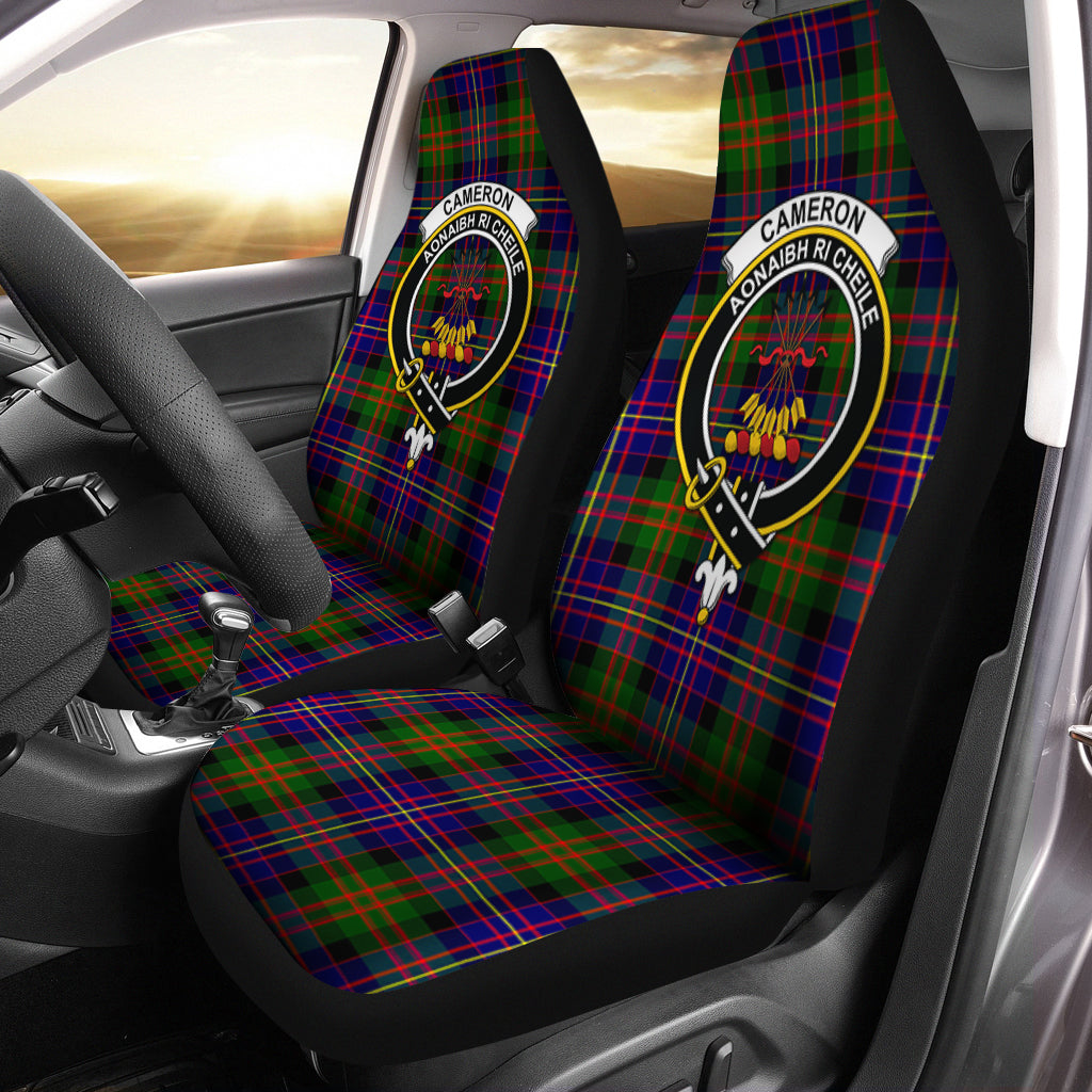 Cameron of Erracht Modern Tartan Car Seat Cover with Family Crest One Size - Tartanvibesclothing