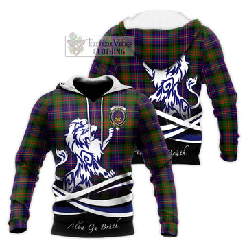 Cameron of Erracht Modern Tartan Knitted Hoodie with Alba Gu Brath Regal Lion Emblem