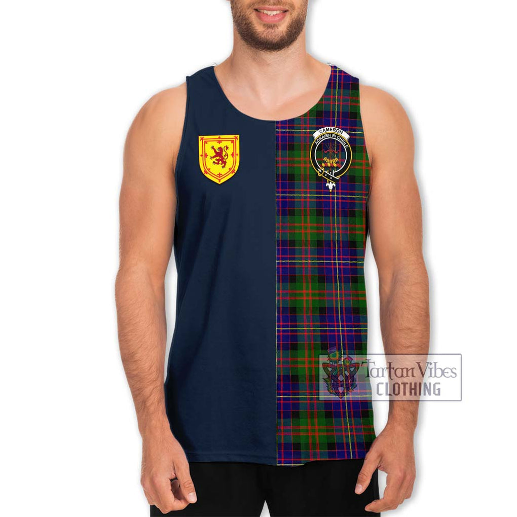 Tartan Vibes Clothing Cameron of Erracht Modern Tartan Men's Tank Top with Scottish Lion Royal Arm Half Style