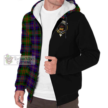 Cameron of Erracht Modern Tartan Sherpa Hoodie with Family Crest and Half Of Me Style