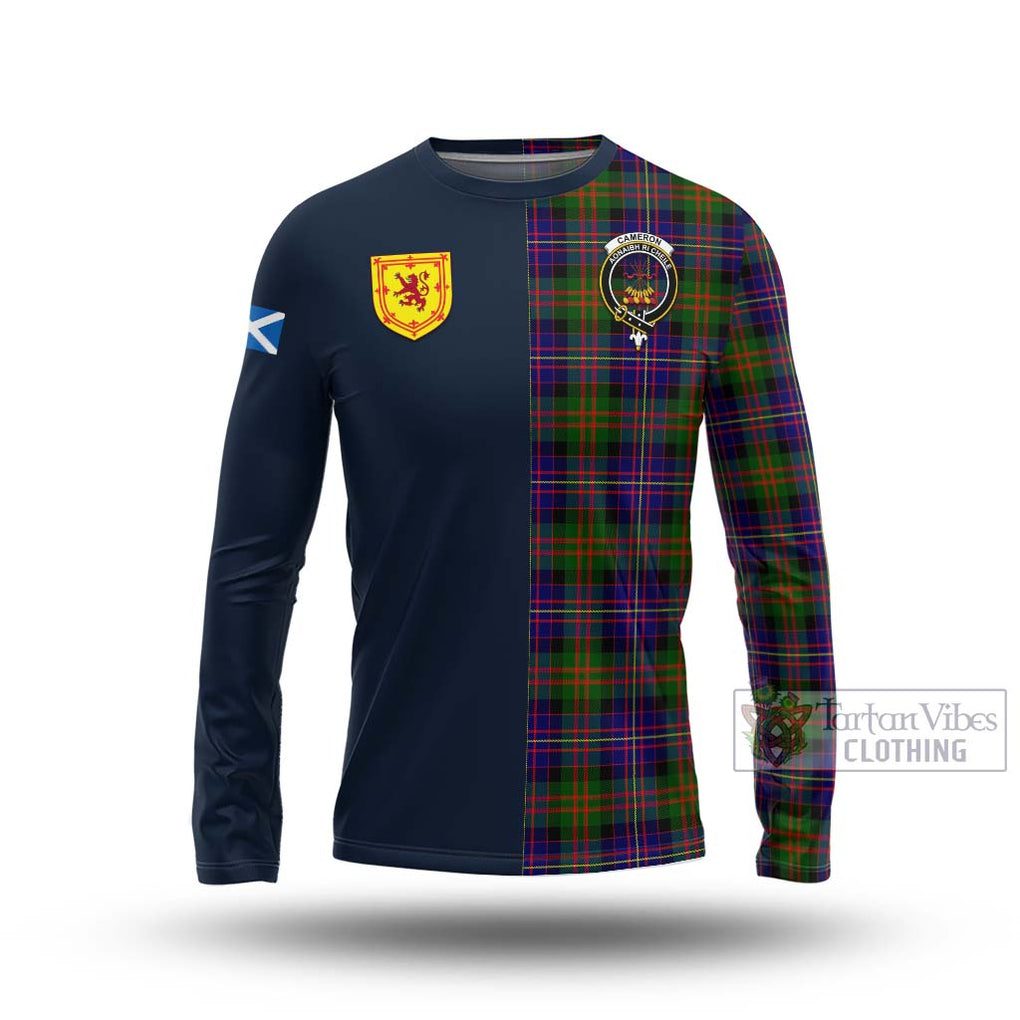 Tartan Vibes Clothing Cameron of Erracht Modern Tartan Long Sleeve T-Shirt with Scottish Lion Royal Arm Half Style