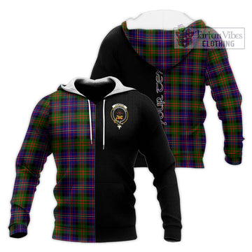 Cameron of Erracht Modern Tartan Knitted Hoodie with Family Crest and Half Of Me Style