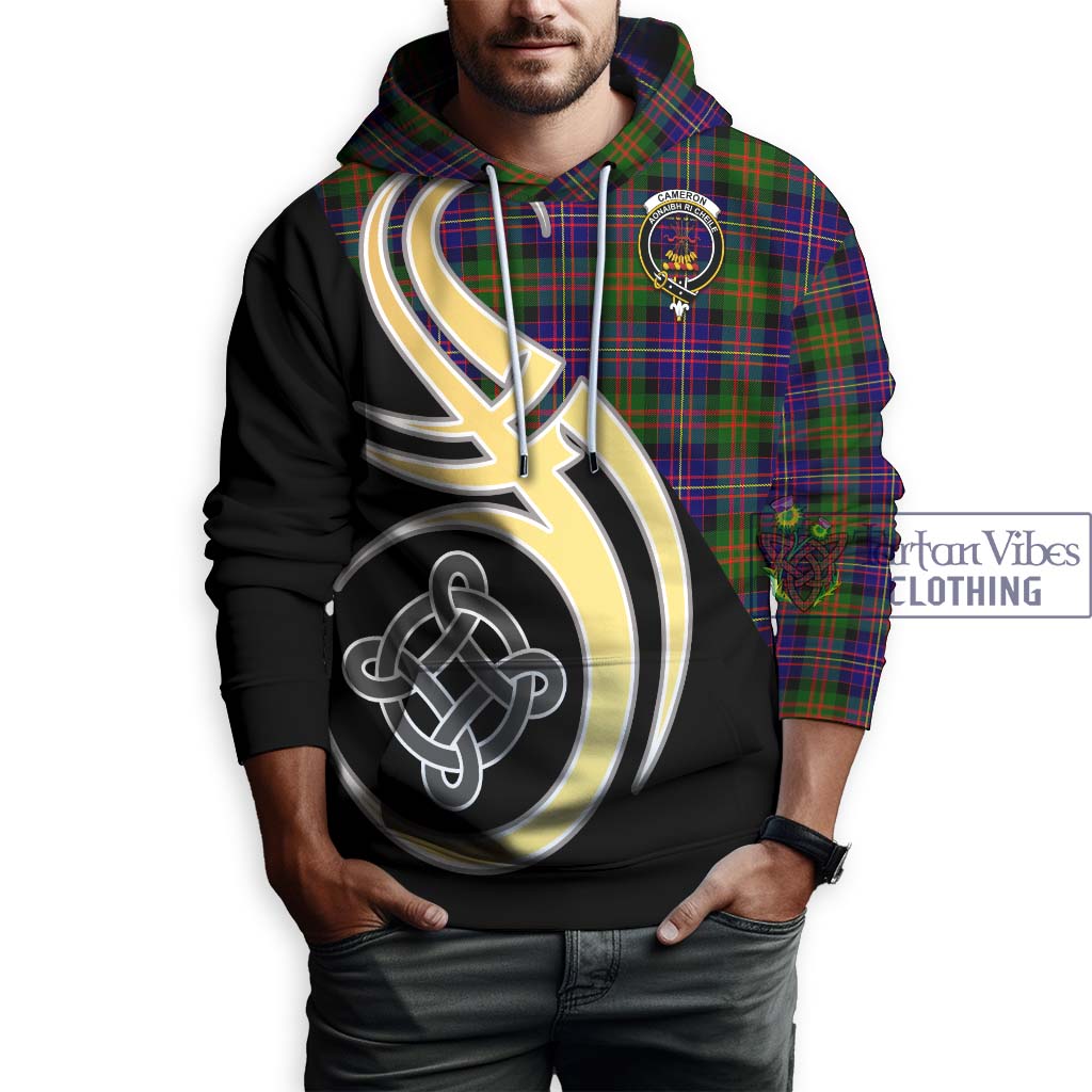 Cameron of Erracht Modern Tartan Hoodie with Family Crest and Celtic Symbol Style Zip Hoodie - Tartan Vibes Clothing