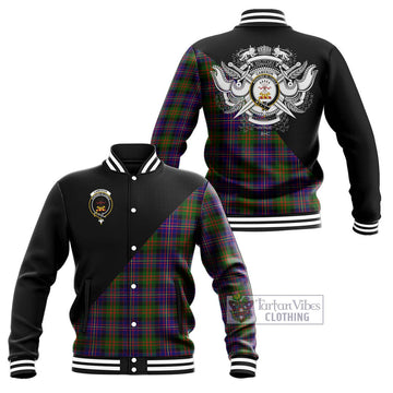 Cameron of Erracht Modern Tartan Baseball Jacket with Family Crest and Military Logo Style