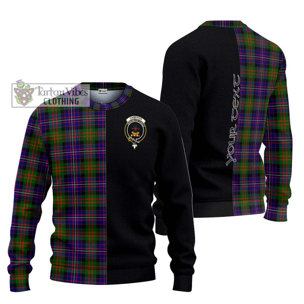 Cameron of Erracht Modern Tartan Knitted Sweater with Family Crest and Half Of Me Style Unisex - Tartanvibesclothing Shop