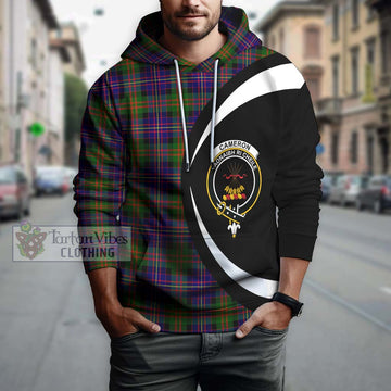 Cameron of Erracht Modern Tartan Hoodie with Family Crest Circle Style