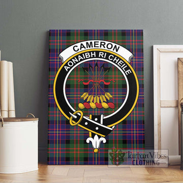 Cameron of Erracht Modern Tartan Canvas Print Wall Art with Family Crest