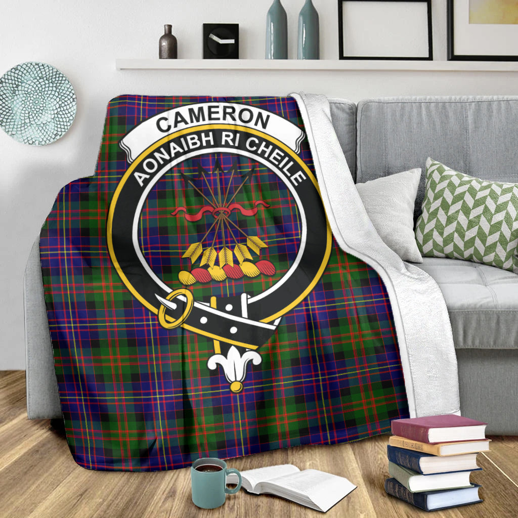 Cameron of Erracht Modern Tartan Blanket with Family Crest X-Large 59 x 79 inches 150 x 200 cm - Tartan Vibes Clothing