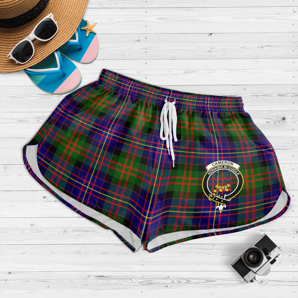 cameron-of-erracht-modern-tartan-womens-shorts-with-family-crest