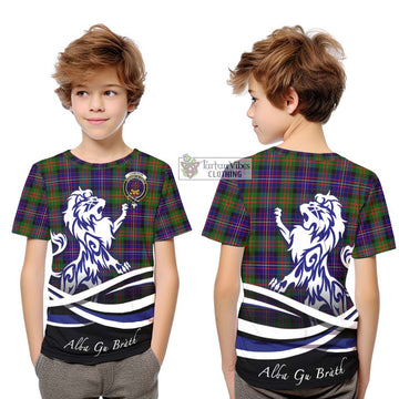 Cameron of Erracht Modern Tartan Kid T-Shirt with Alba Gu Brath Regal Lion Emblem