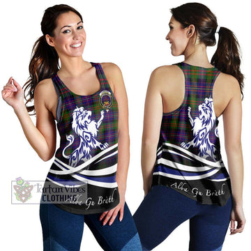 Cameron of Erracht Modern Tartan Women's Racerback Tanks with Alba Gu Brath Regal Lion Emblem