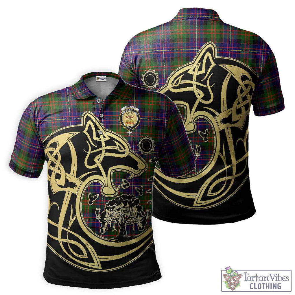 Cameron of Erracht Modern Tartan Polo Shirt with Family Crest Celtic Wolf Style Kid - Tartanvibesclothing Shop