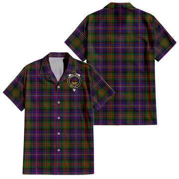 Cameron of Erracht Modern Tartan Short Sleeve Button Down Shirt with Family Crest