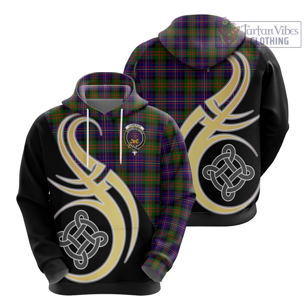 Cameron of Erracht Modern Tartan Hoodie with Family Crest and Celtic Symbol Style - Tartan Vibes Clothing