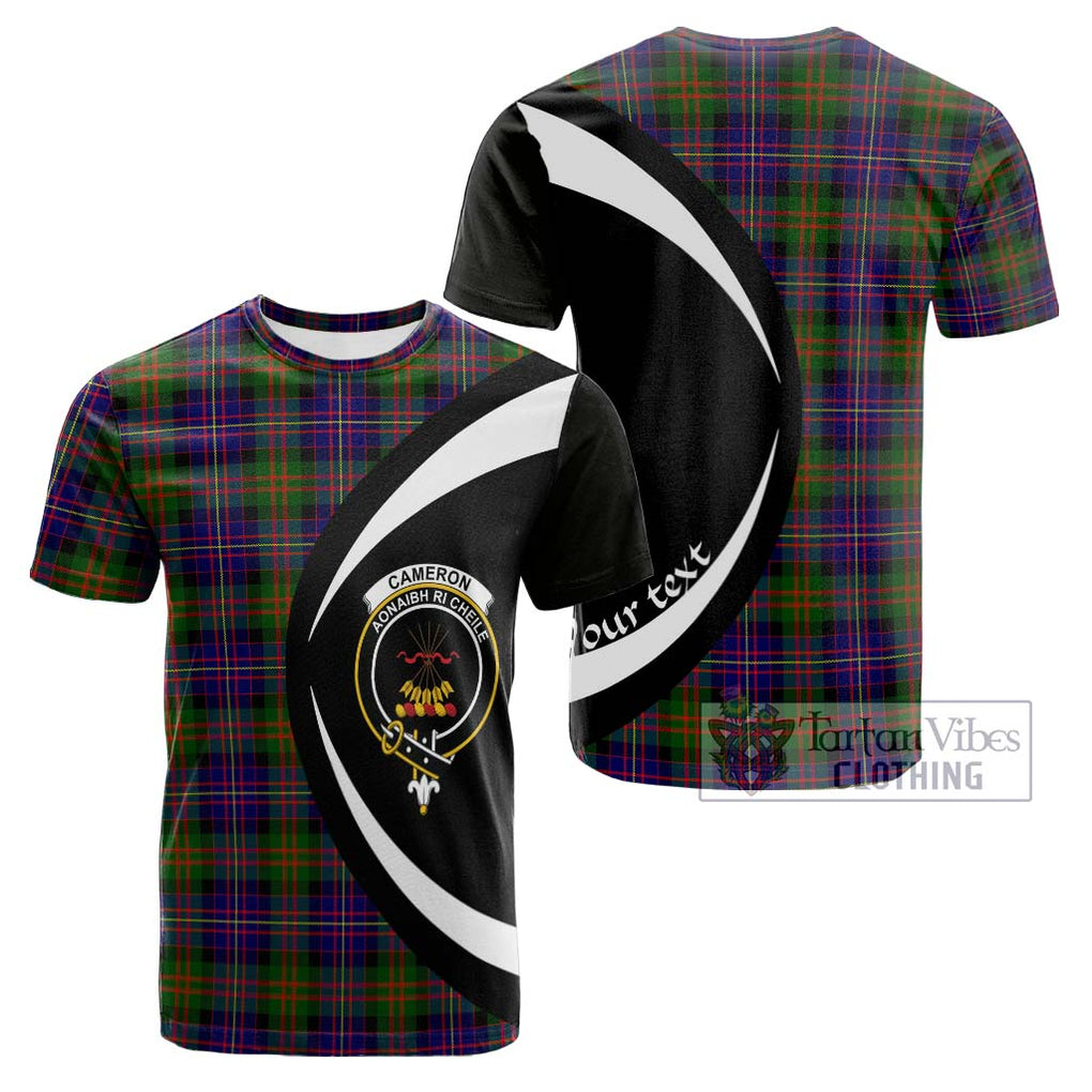 Tartan Vibes Clothing Cameron of Erracht Modern Tartan Cotton T-shirt with Family Crest Circle Style