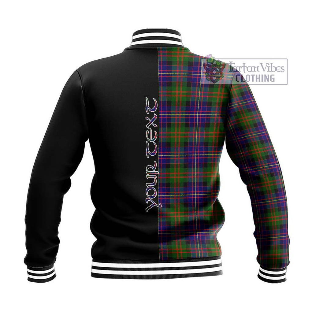 Cameron of Erracht Modern Tartan Baseball Jacket with Family Crest and Half Of Me Style - Tartanvibesclothing Shop