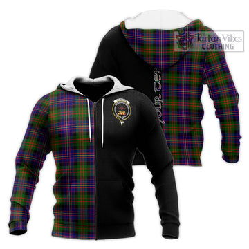 Cameron of Erracht Modern Tartan Knitted Hoodie with Family Crest and Half Of Me Style