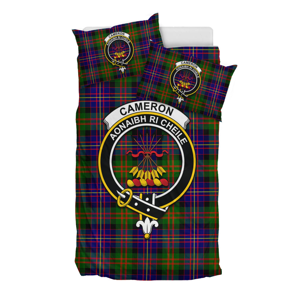 Cameron of Erracht Modern Tartan Bedding Set with Family Crest - Tartan Vibes Clothing