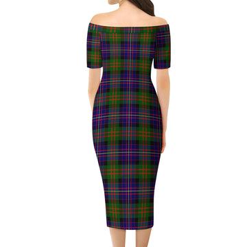 Cameron of Erracht Modern Tartan Off Shoulder Lady Dress